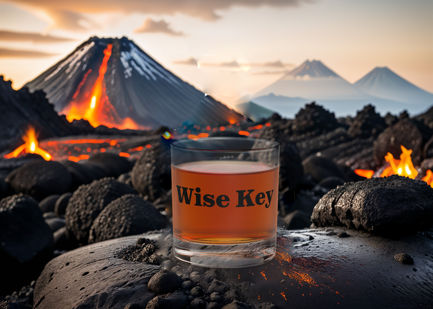 Whiskey Glass -Wise Key- Black