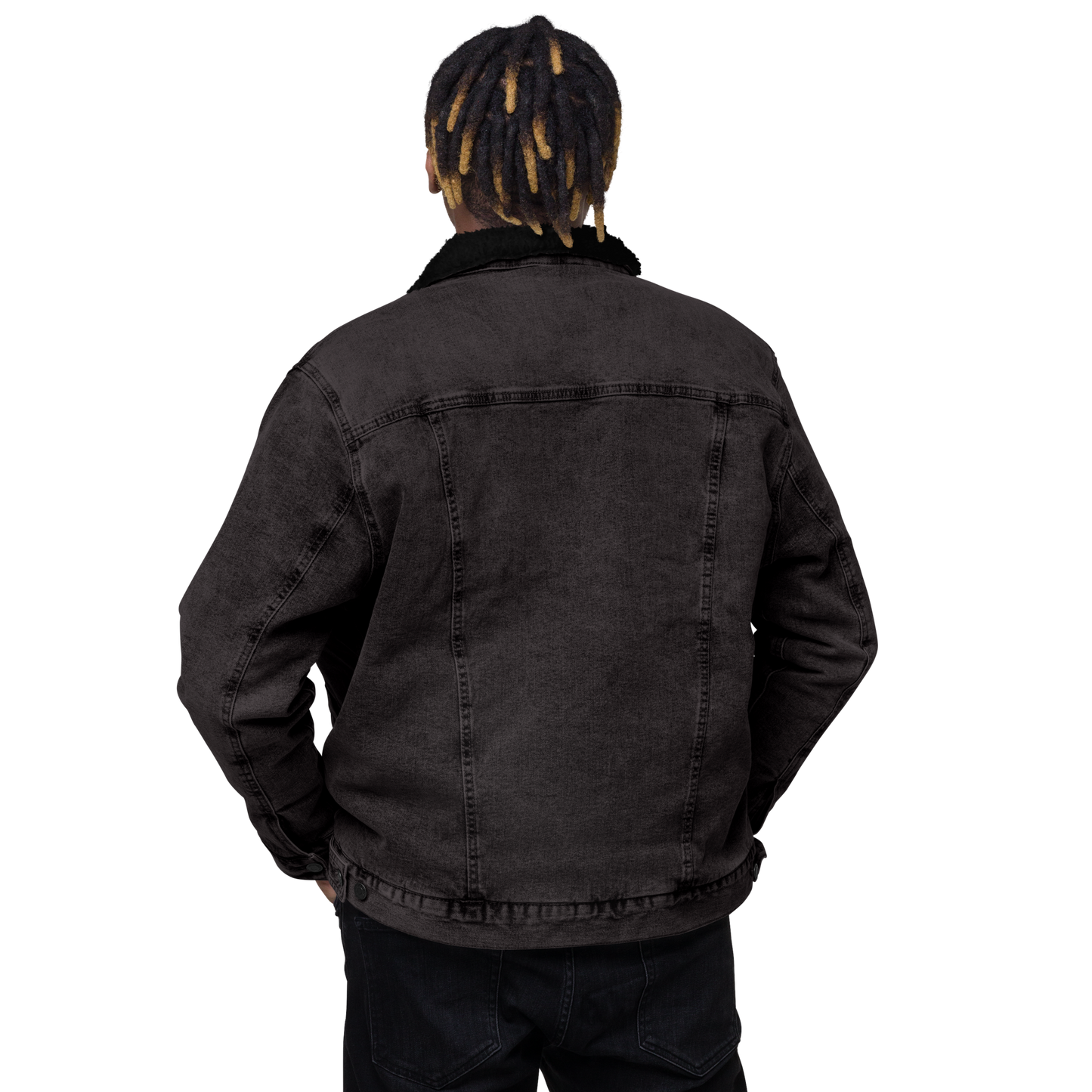 Timeless Denim Sherpa Jacket "Pink Bunny" -Unisex-