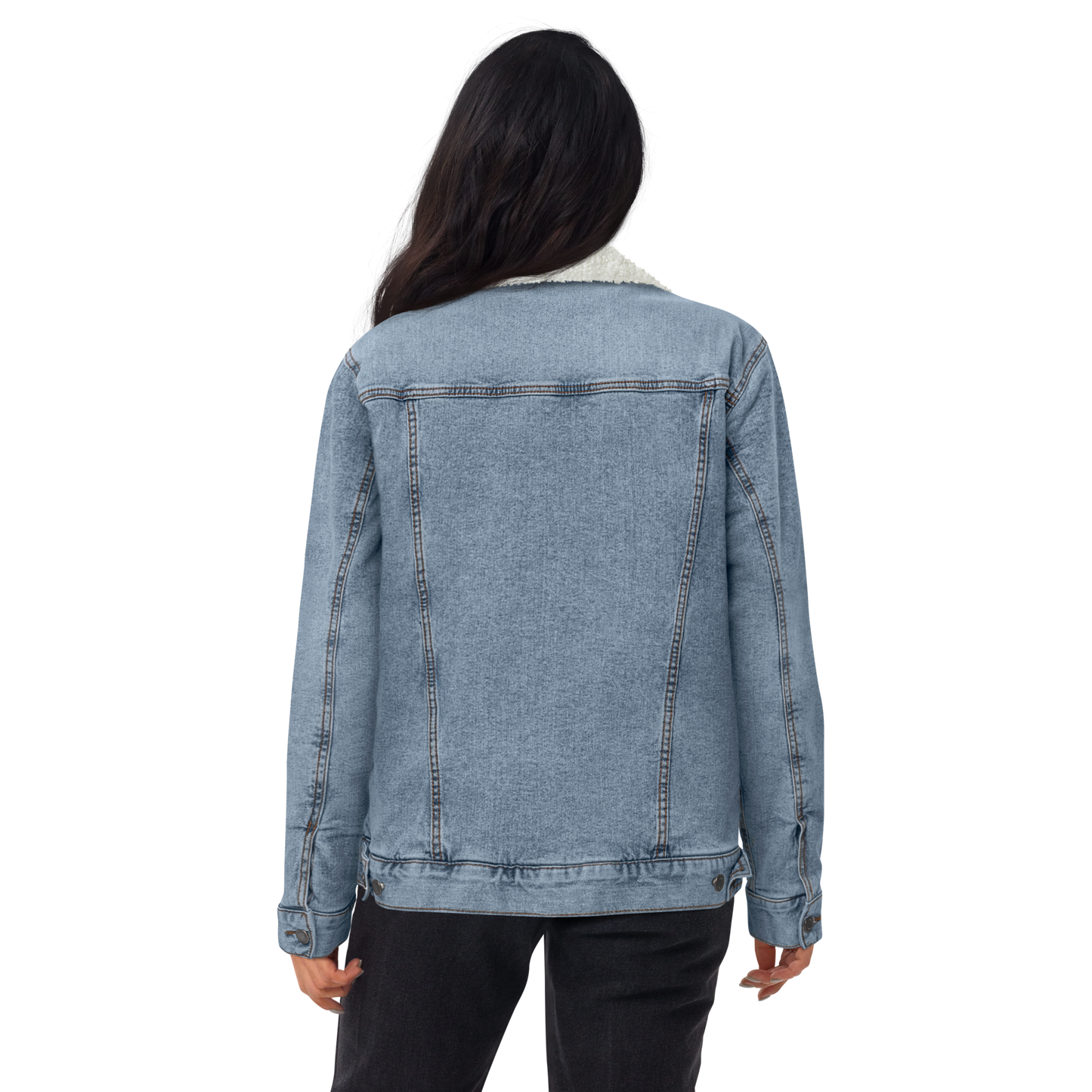 Timeless Denim Sherpa Jacket "Pink Bunny" -Unisex-