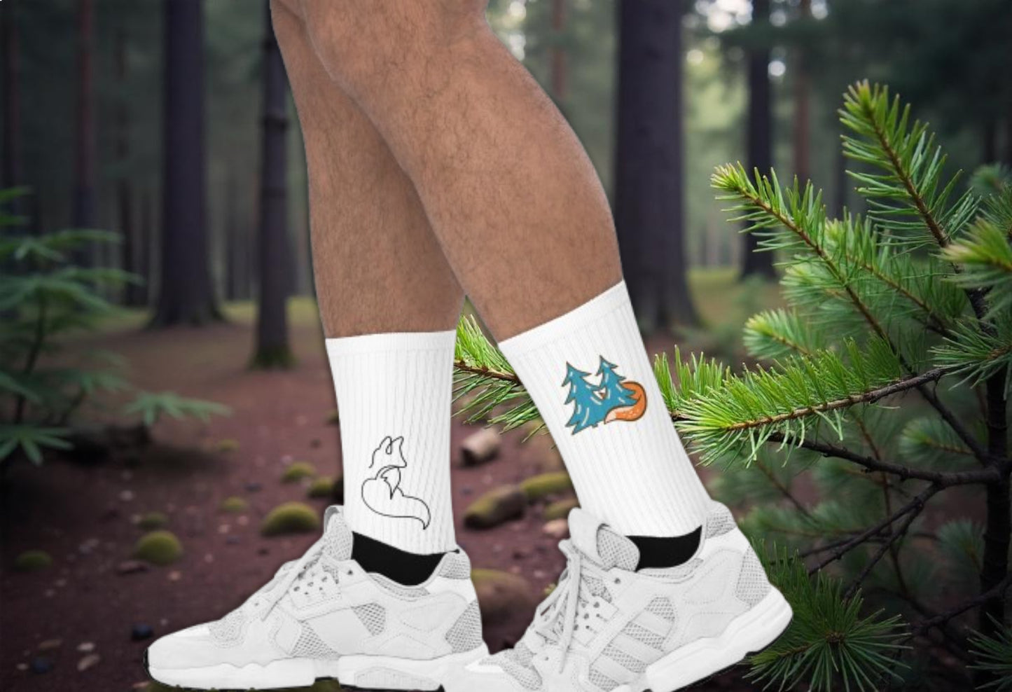 Socks'Art Renard de la forêt de pins