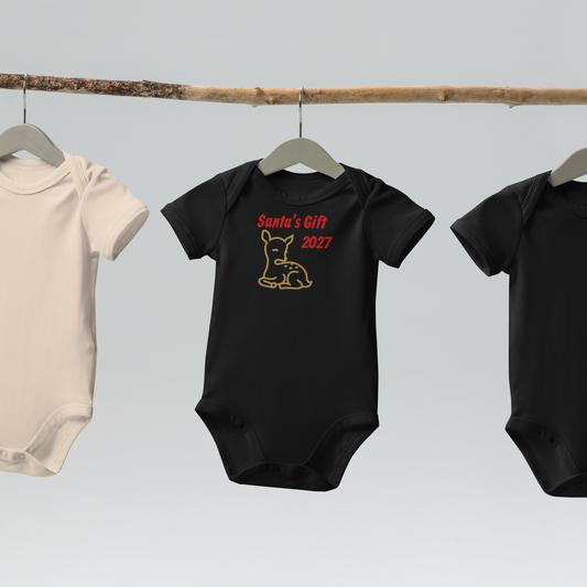 100% Organic Cotton Baby Bodysuit "Santa's Gift 2027"