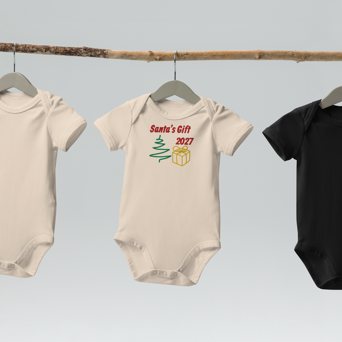 100% Organic Cotton Baby Bodysuit "Santa's Gift 2027"