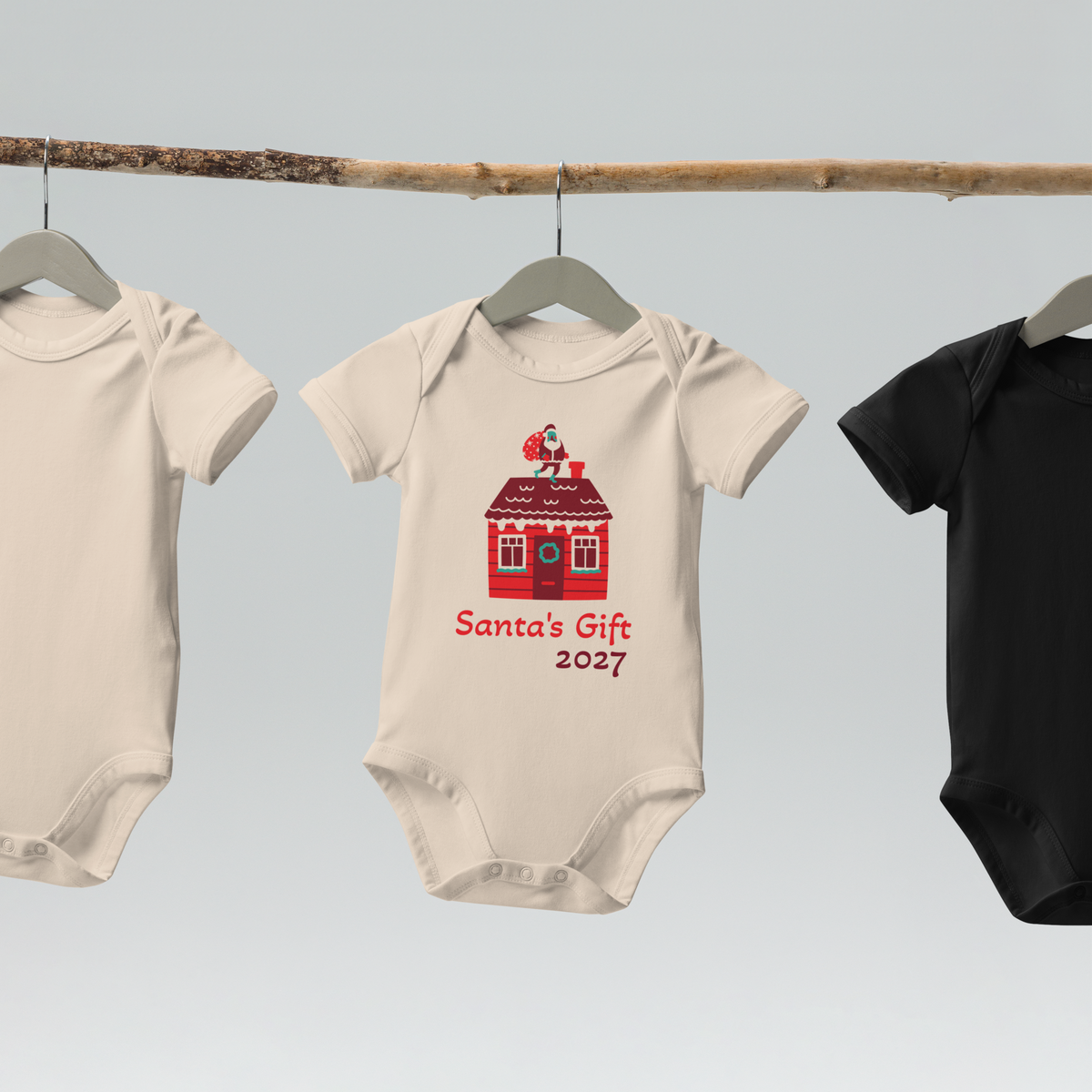 100% Organic Cotton Baby Bodysuit "Santa's Gift 2027"