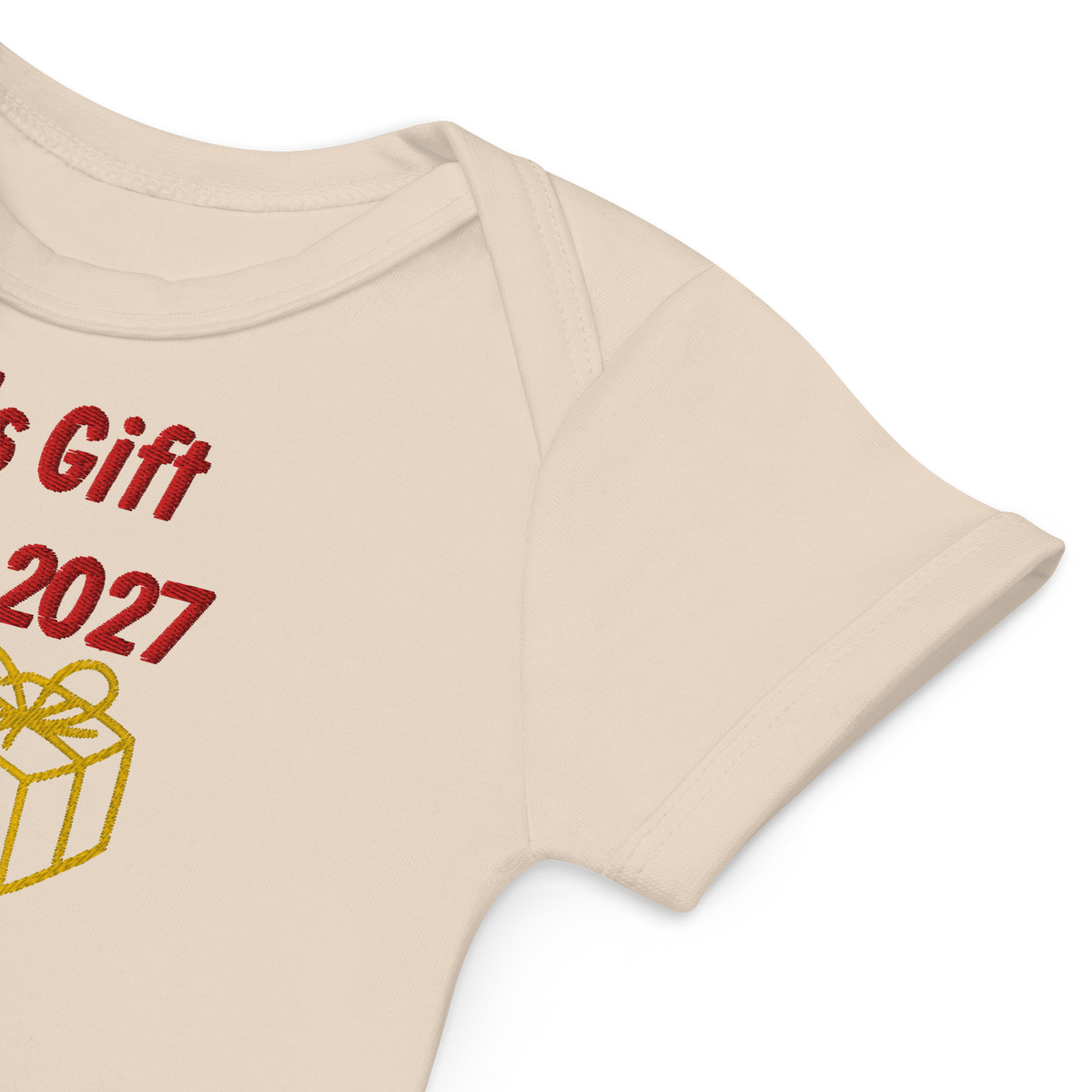 100% Organic Cotton Baby Bodysuit "Santa's Gift 2027"