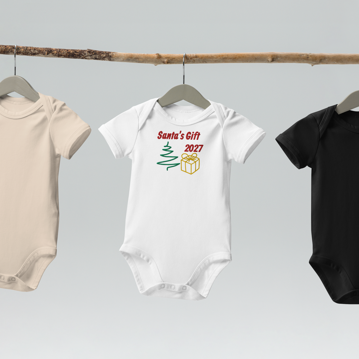 100% Organic Cotton Baby Bodysuit "Santa's Gift 2027"