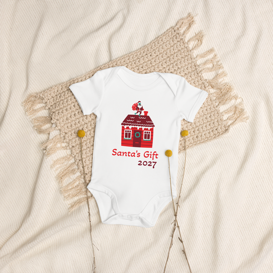 100% Organic Cotton Baby Bodysuit "Santa's Gift 2027"