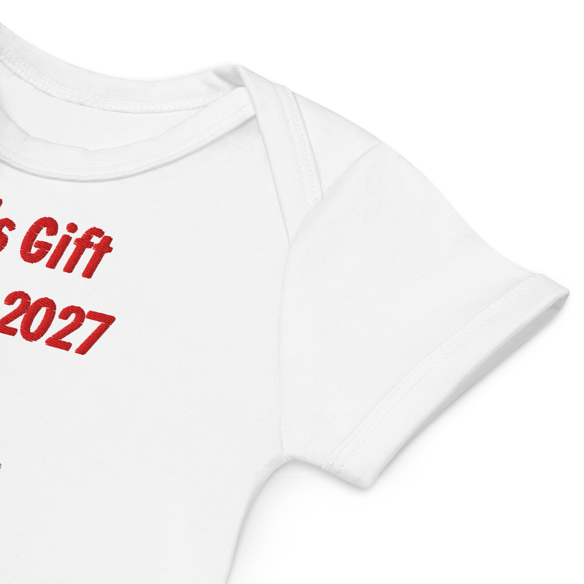 100% Organic Cotton Baby Bodysuit "Santa's Gift 2027"