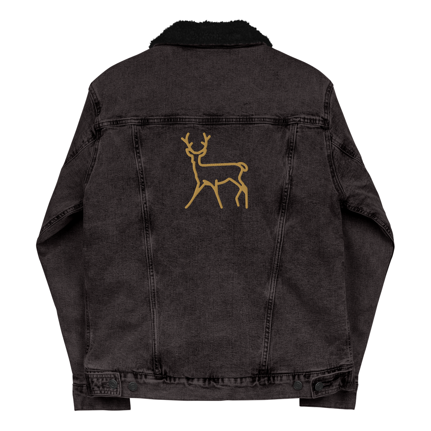 Timeless Denim Sherpa Jacket "Double Deer" -Unisex-