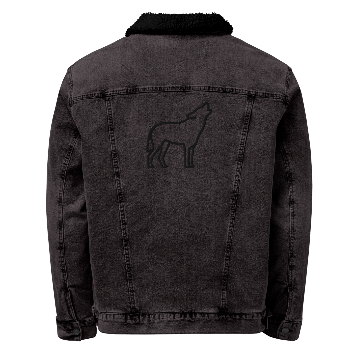 Timeless Denim Sherpa Jacket "Double Wolf" -Unisex-