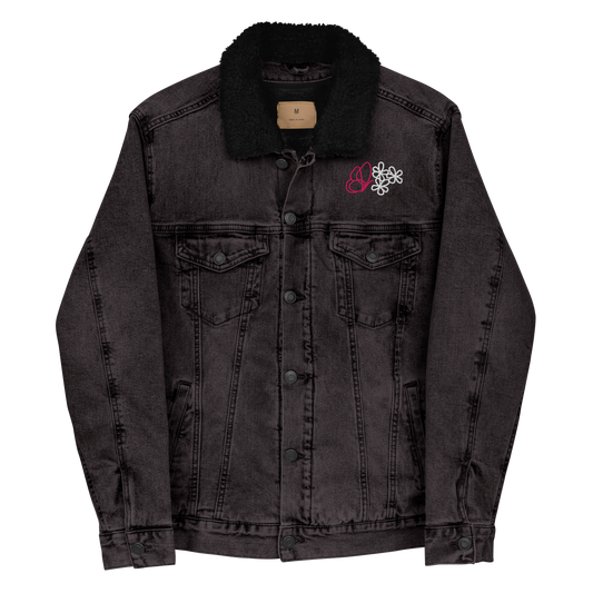 Timeless Denim Sherpa Jacket "Butterfly" -Unisex-