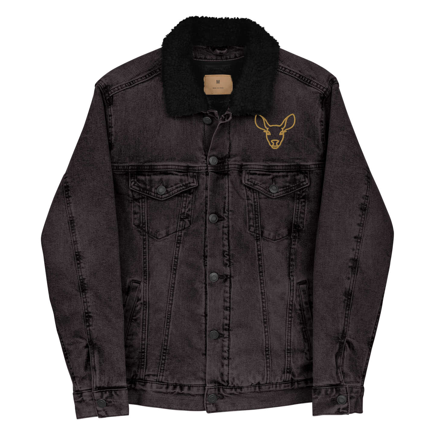 Timeless Denim Sherpa Jacket "Double Deer" -Unisex-