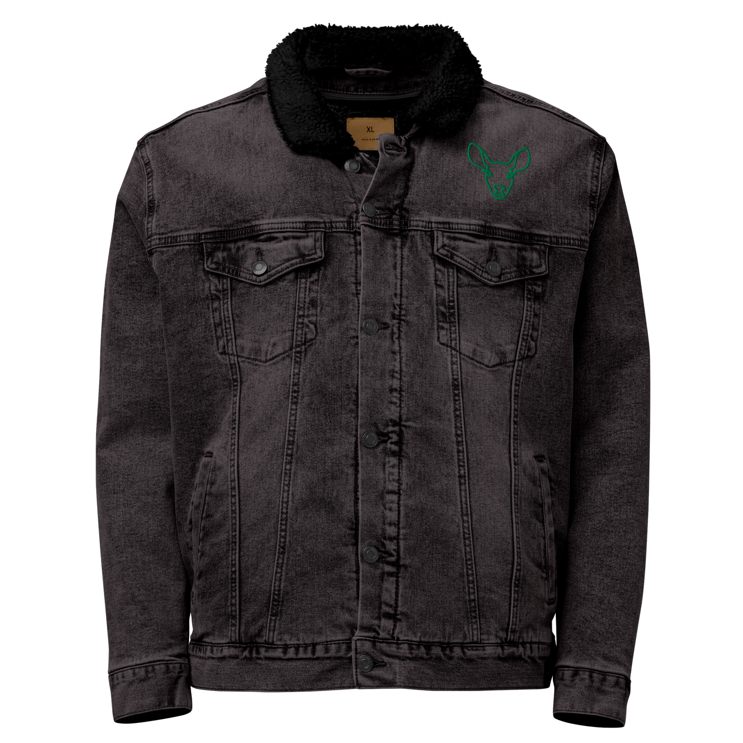 Timeless Denim Sherpa Jacket "Wild Deer" -Unisex-