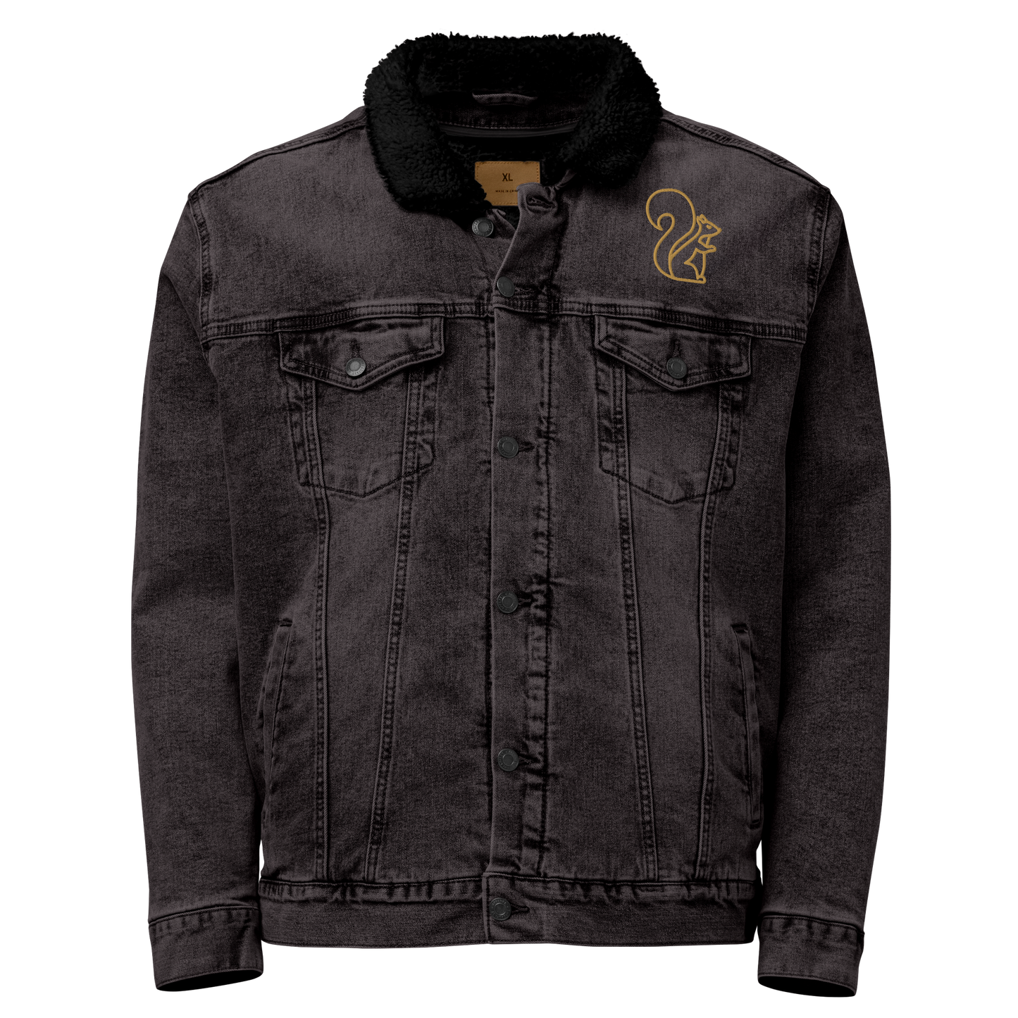 Timeless Denim Sherpa Jacket "Squirrel" -Unisex-