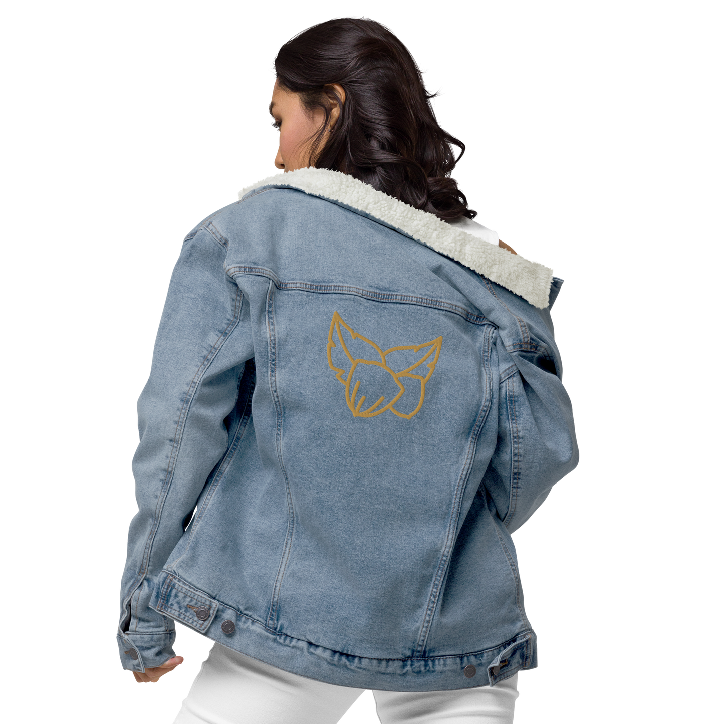 Timeless Denim Sherpa Jacket "Squirrel" -Unisex-