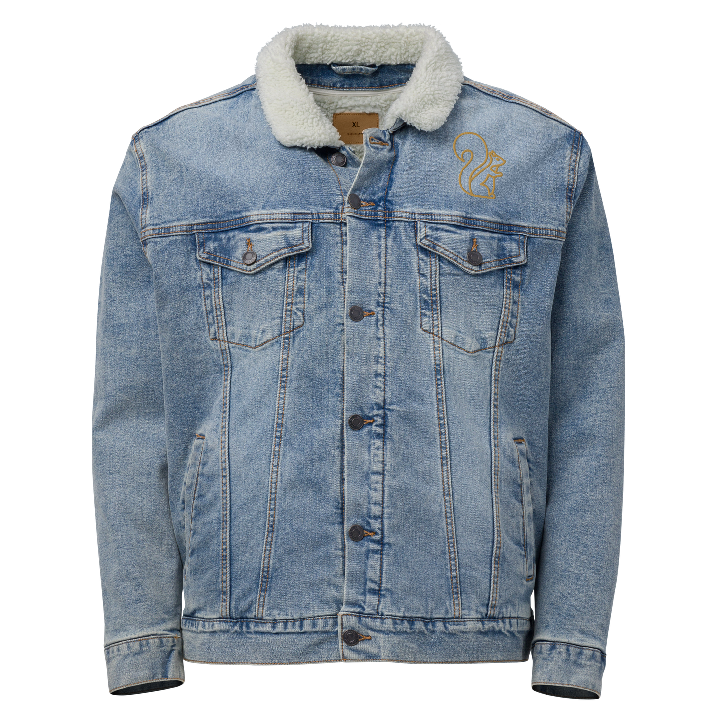 Timeless Denim Sherpa Jacket "Squirrel" -Unisex-