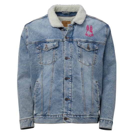 Timeless Denim Sherpa Jacket "Pink Bunny" -Unisex-